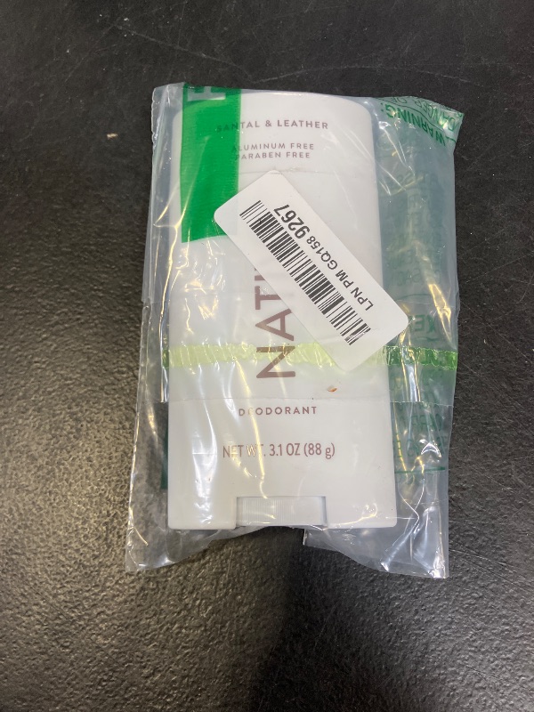 Photo 1 of Native Aluminum Free Deodorant, Santal & Leather, Large Size Stick, 72 Hour Odor Control, for Women & Men, Contains Naturally Derived Ingredients, 3.1 oz