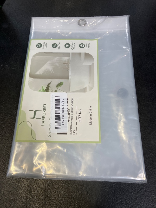 Photo 1 of HARBOREST Clear Shower Curtain Liner with Side Suction Cups, Premium PEVA Plastic Shower Liner with 3 Magnets, Waterproof Bathroom Curtain, 54 x 78, Clear