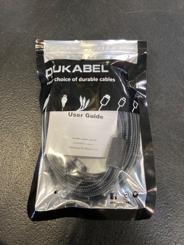 Photo 1 of DUKABEL Long Headsets Splitter Adapter (4ft/1.2m) 3-Pole TRS Micprhone & Audio Female to Single 4-Pole TRRS Male Jack Stereo Audio/Crystal-Nylon Braided / 24K Gold Plated / 99.99% 4N OFC
