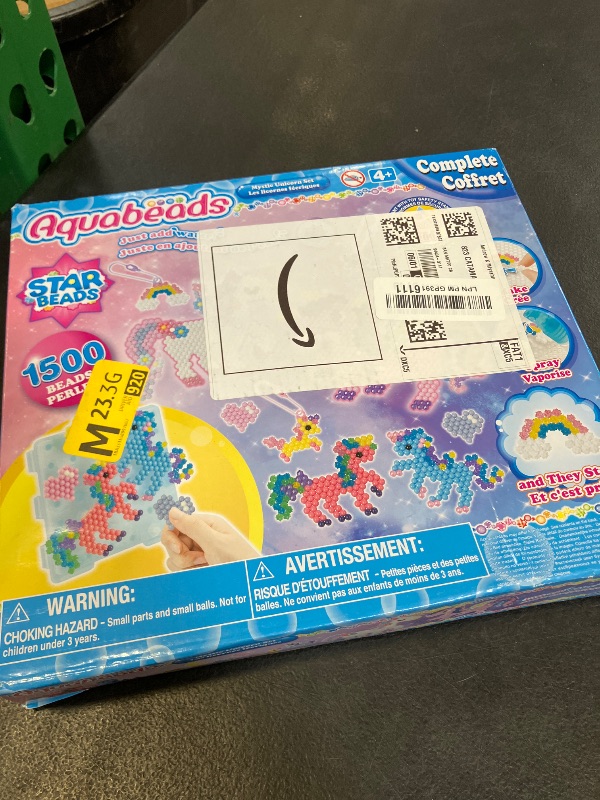 View 2 of Aquabeads Mystic Unicorn Set, Complete Arts & Crafts Bead Kit for Children - Over 1,500 Beads, Three Keychains and Display Stand