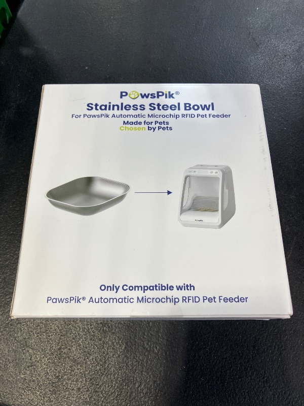 Photo 1 of PawsPik Automatic Microchip RFID Replacement Stainless Steel Cat Feeder Bowl, Silver, Small, 2 Cup