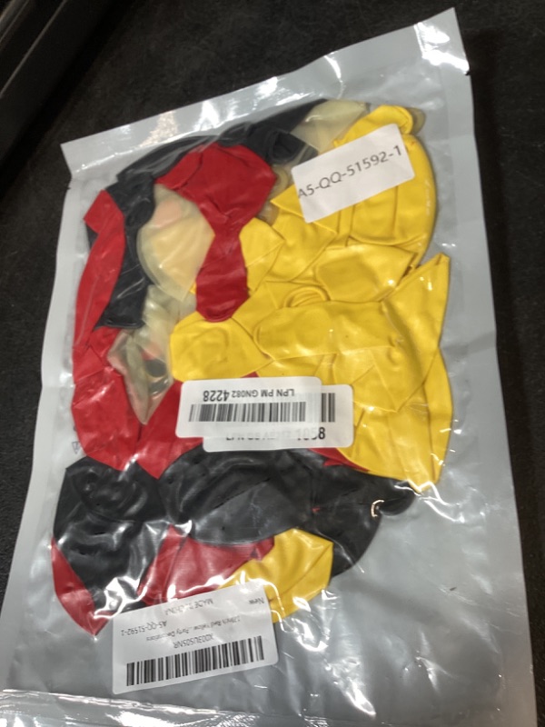 Photo 1 of 12Inch Red Yellow Black Balloons, Color Helium Party Balloon Yellow Red Black Latex Balloons with Cartoon Coffetti Balloon for Race Car Birthday Baby Shower Carnival Party Decorations