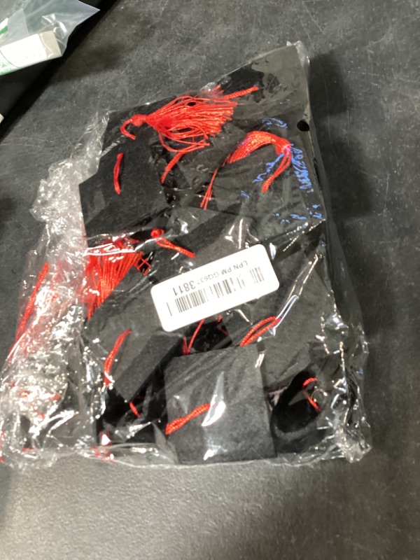 Photo 1 of 36 Pieces 2026 Mini Graduation Caps with Tassels Graduation Wine Bottle Toppers(Black Cap with Red Tassel)