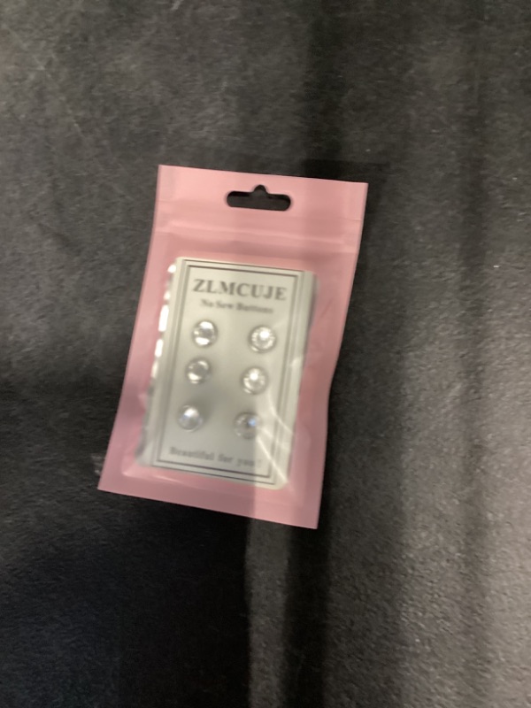 Photo 1 of ZLMCUJE 6 Pcs 10mm/0.39" Mini No Sew Crystal Buttons Anti Exposure Fixed Brooches Detachable Reusable Multi-Purpose for Clothes(Clear)