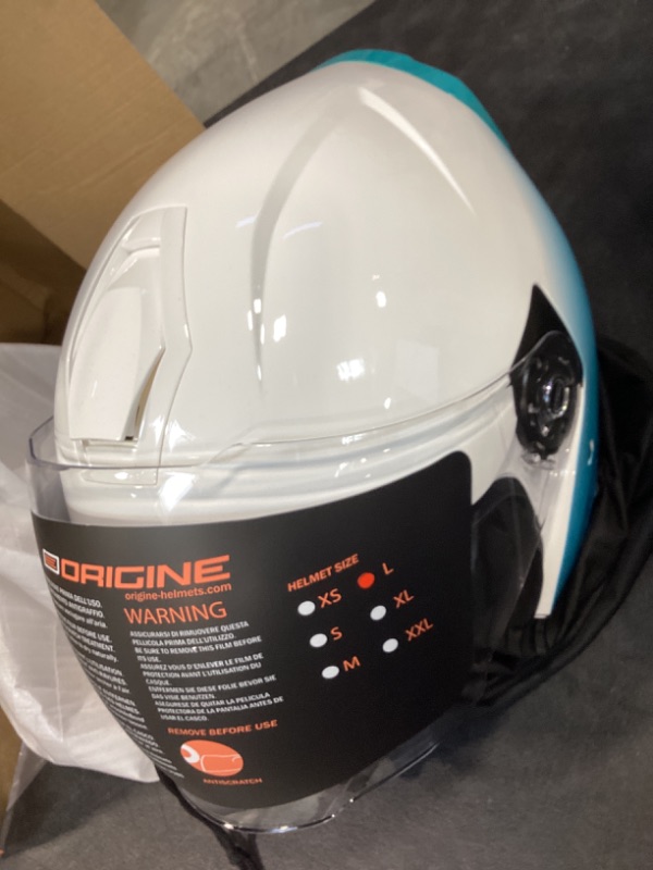 Photo 1 of ORIGINE 3/4 Open Face Motorcycle Helmet with Double Visor for Scooters, DOT Approved