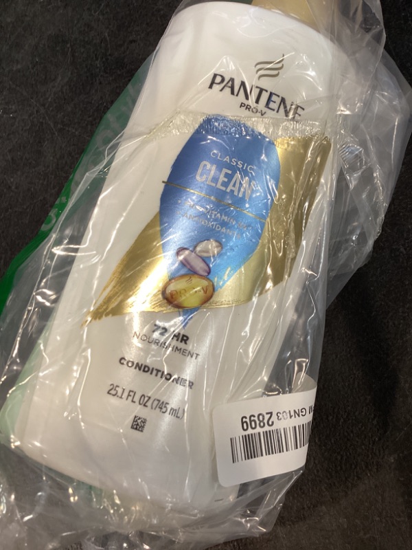 Photo 1 of Pantene Shampoo & Conditioner Set, Classic Clean - Pro-V Nutrients for Dry, Color-Treated Hair, Healthy Looking Hair Every Wash, Antioxidant-Rich, 52.8 Oz Total + Miracle Rescue Shot (0.5 Oz)