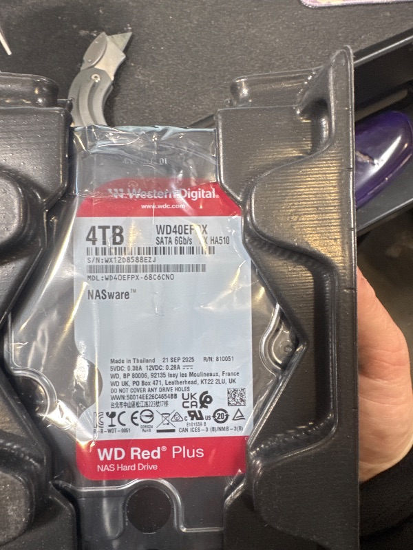 Photo 1 of Western Digital 4TB WD Red Pro NAS Internal Hard Drive HDD - 7200 RPM, SATA 6 Gb/s, CMR, 512 MB Cache, 3.5" - WD161KFGX