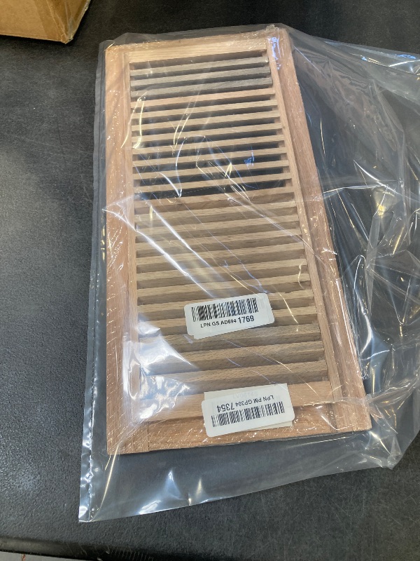 Photo 1 of WELLAND 6 Inch x 14 Inch Red Oak Hardwood Vent Floor Register Self Rimming Unfinished