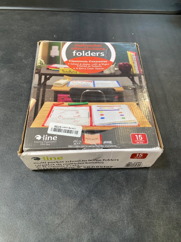 Photo 1 of C-Line Classroom Connector™ Multi-Pocket School-to-Home Portfolio, Red, 15/BX (32304), 9.5 x 11.75 x 0.25