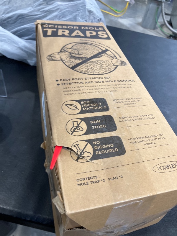 Photo 1 of 2 Pack Mole Traps,Galvanized Steel Scissor Trap,Reusable Mole Trap Killer,Easy Set Trap for Lawns