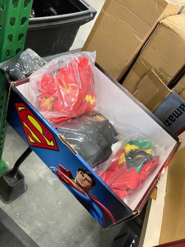 Photo 1 of Rubies DC Comics Superheroes: Superman, The Flash, Batman & Robin Dress Up Trunk for Kids, Boy's Small