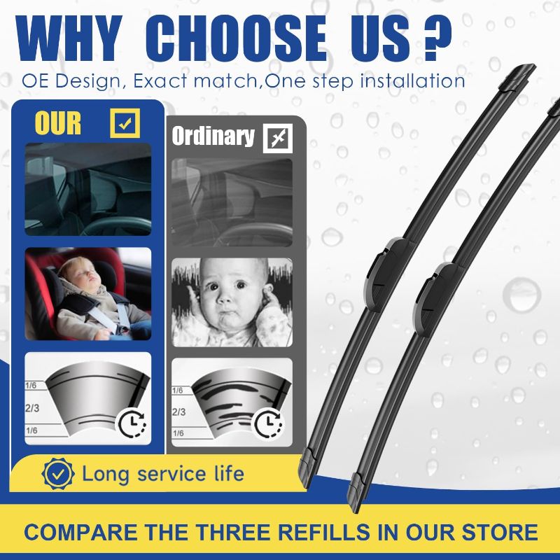 Photo 1 of ANRDDO Windshield Wiper Blades Replacement for 2014-2022 Jeep Cherokee | Original Equipment,Front Wiper Blades 26"/18"Front+14"Rear,U/J HOOK,All Season,Esay Install,Exact Fit,Quiet,price afford