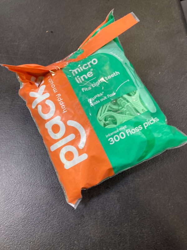Photo 1 of Plackers® Micro Line® Floss Picks - Intense Mint, Floss Fiber Made Without PTFE, 300 Count