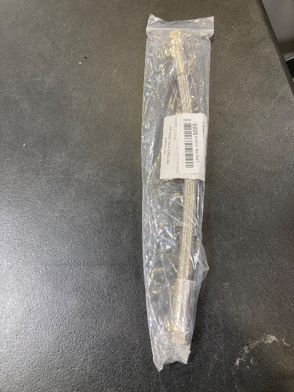 Photo 1 of HFS(R) 3/8" Female JIC Stainless Steel Braided Hose 12" Length, w/PTFE Liner, 1500PSI (12 inch)