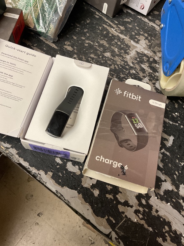 Photo 1 of Fitbit Charge 6 Fitness Tracker with Google Apps - Heart Rate on Exercise Equipment - 3-Month Google Health Premium Membership Included - Health Tools - Obsidian/Black - Small&Large Bands Included