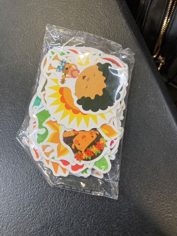 Photo 1 of 100 Pack Hawaiian Stickers, Luau Tropical Summer Party Favors, Birthday Decorations Gifts