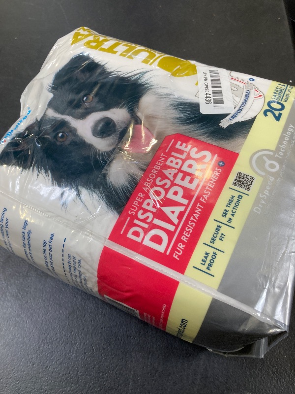 Photo 1 of Paw Inspired 20ct Disposable Dog Diapers | Female Dog Diapers Ultra Protection | Diapers for Dogs in Heat, Excitable Urination, or Incontinence (Large)