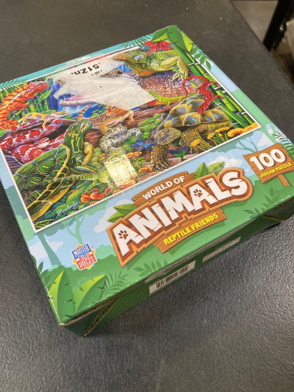 Photo 1 of MasterPieces Reptile Friends 100 Piece Jigsaw Puzzle for Kids Ages 4-8 - Mentally Stimulating, Durable Design, 14"x19"