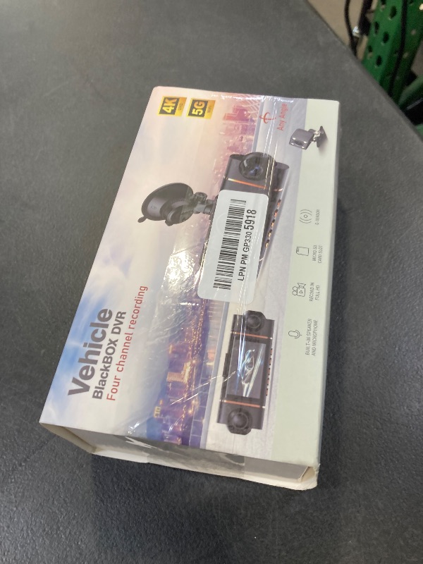 Photo 1 of 4K+1080P*3 FHD Car Camera, 4 Channel 360° Dash Cam Front Rear Inside & Left Right, 5GHz WiFi & App Control, 24H Parking Mode, G-Sensor, 8 IR Lamps Night Vision, Loop Recording, Includes 64GB SD Card