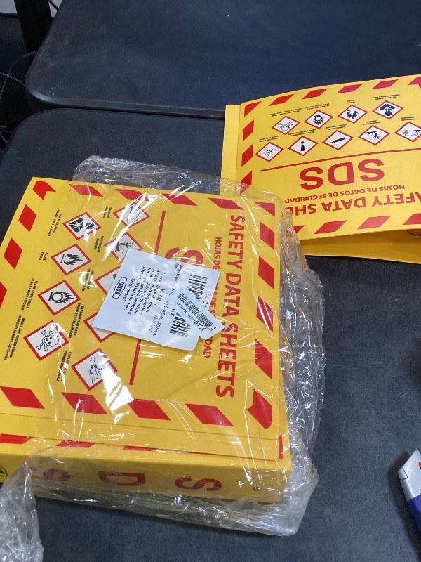 Photo 1 of Yellow Safety (YS), 3-Pack SDS Binder - 2024 Requirements, 3-Pack, Heavy Duty 3 Inch, 3 Ring Safety Data Sheet SDS Binder