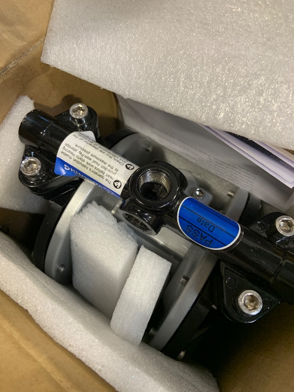Photo 1 of MXBAOHENG Air-Operated Diaphragm Pump Pneumatic Double Diaphragm Transfer Pump 3/8" Inlet & Outlet 1/4" Air Inlet for Chemical Industrial Use (18L/min)