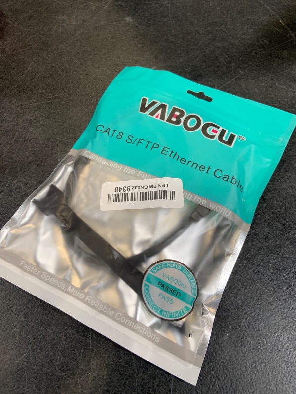 Photo 1 of Vabogu Cat 8 Ethernet Cable 1.5FT, Heavy Duty 26AWG High Speed 40Gbps 2000MHz, Gold Plated RJ45 Shielded, Weatherproof Indoor & Outdoor LAN Cable for Gaming PC PS5 Xbox Modem Router