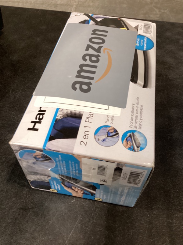 Photo 1 of Hamilton Beach 2-in-1 Steam Iron for Clothes and Garment Steamer with 5 Temperature Settings, Nonstick Soleplate, 1200 Watts, 8’ Cord, Black & Blue (14525F)
