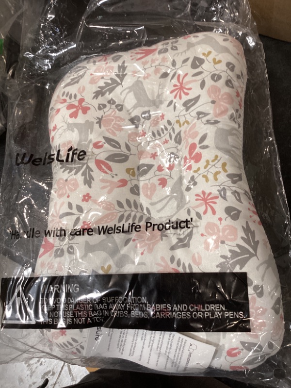 Photo 1 of WelsLife Soft Hypoallergenic Baby Head & Neck Support Organic Cotton Cover Machine Washable (Bambi Pink)