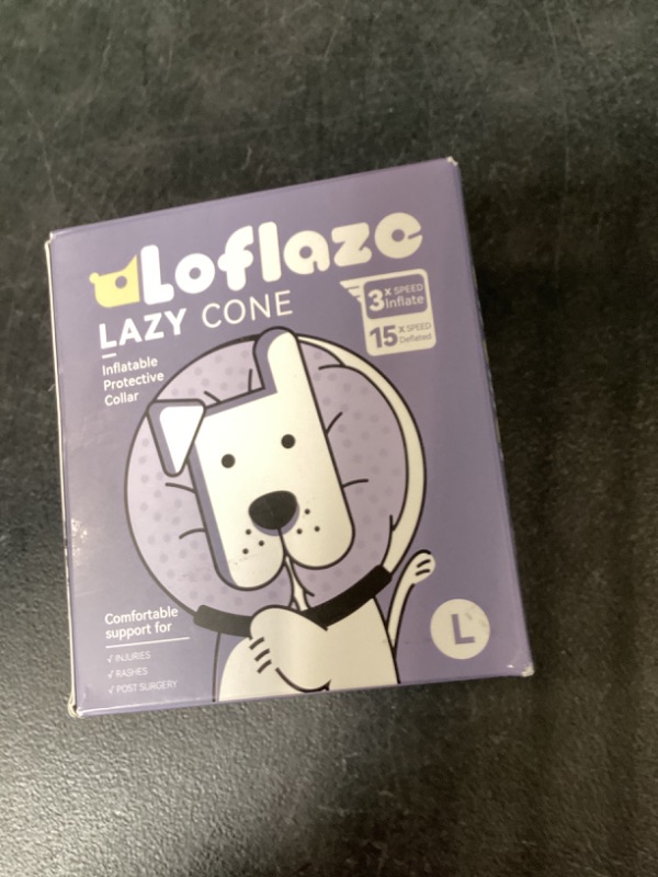Photo 1 of Loflaze Inflatable Dog Cone Collar - Dog Neck Donut Cone Collar Alternative After Surgery - Soft Cone for Large Medium Small Dogs Cats - Alternative Recovery E Collar (Blue, L)