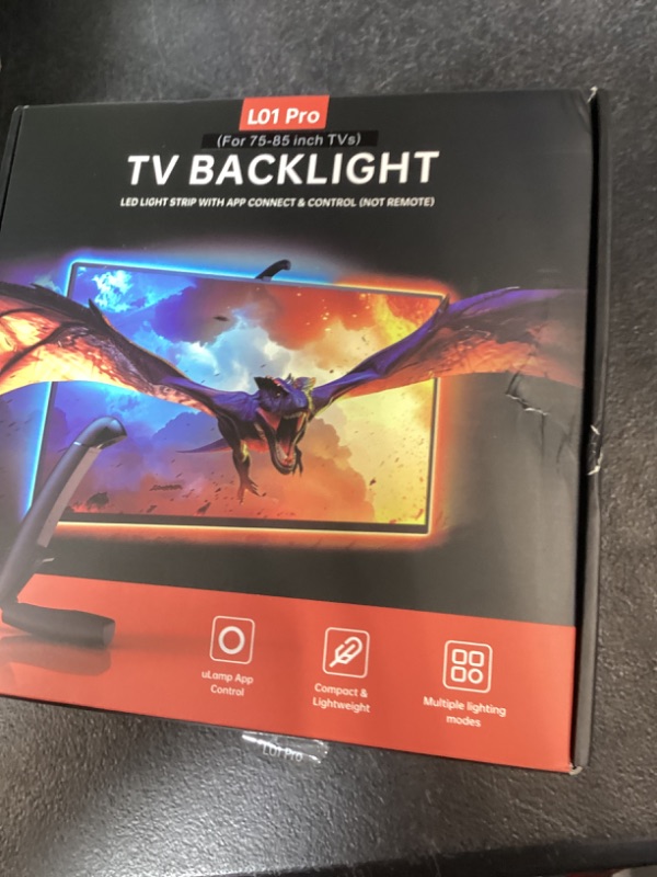 Photo 1 of FFJ TV Lights that Change with Screen, 18ft Cuttable LED Backlight for 75-85 Inch Screen and PC Monitor, Backlight with Sensor, Smart App Control, Game & Music Sync Color Changing Lights