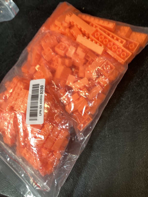 Photo 1 of 300 Piece Orange Bricks Bulk Assortment Pack, Orange Brick Accessories for Building with 12 Size, Compatible with Lego Parts and Pieces