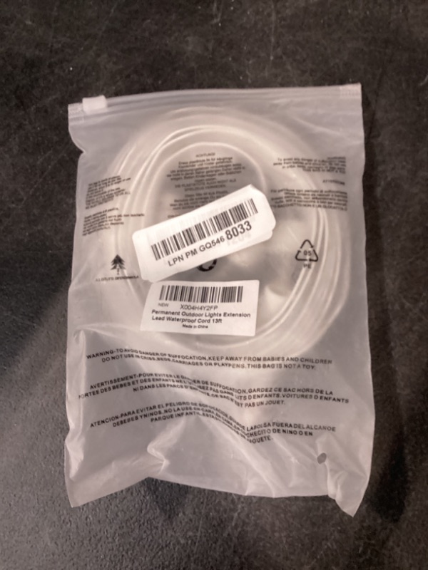 Photo 1 of Permanent Outdoor Lights Extension Lead Waterproof Cord,Waterproof Extension Cable 3Pin,IP68 Extension Cable for Go-vee H705A/B/C, H706A/B/C (13FT Extension)