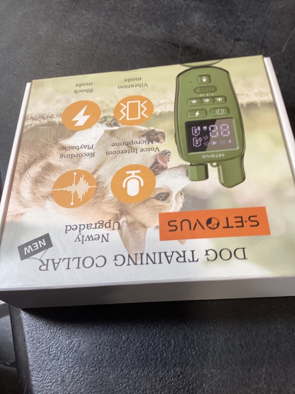 Photo 1 of **DAMAGED** S-ETOVUS Dog Shock Collar, 4500 FT Dog Training Collar with Remote, Waterproof Bark Collar, Rechargeable E-Collar with Recording & Calling & Vibration & Shock for All Breeds (Green)