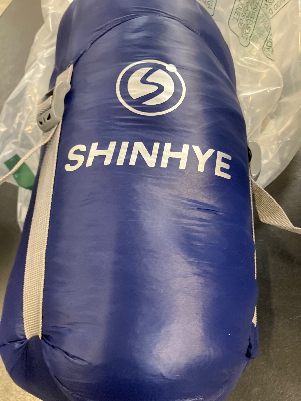 Photo 1 of ShinHye Ultralight Adult Sleeping Bag 500g Premium Duck Down - Waterproof & Compressible 3-Season Camping/Backpacking 40-59? with Compression Sack(Navy)