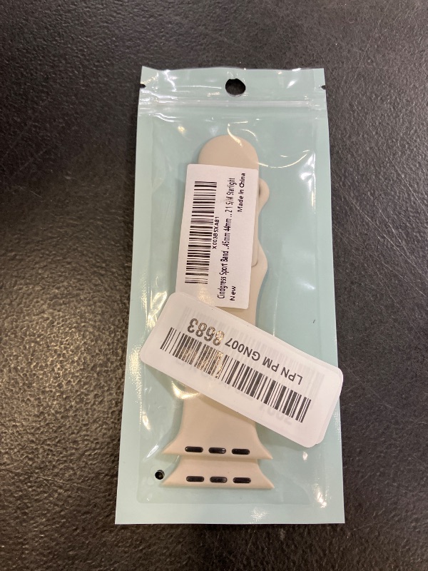 View 2 of Cindgress Sport Band Compatible with Apple Watch 46mm 45mm 44mm 49mm for Women Men, Soft Silicone Strap for iWatch Wristband Series Ultra SE 11 10 9 8 7 6 5 4 3 2 1 S/M Starlight