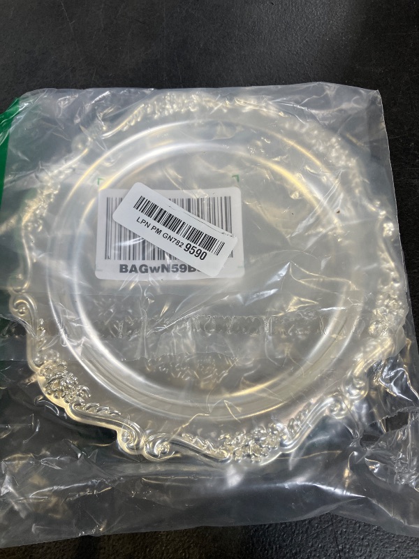 Photo 1 of Round Silver Tray, Serving Platters, Vintage Metal Dessert Snack Platter, Decorative for Coffee Table, Fruits Party Displays,7.9 Inch, 2Pack