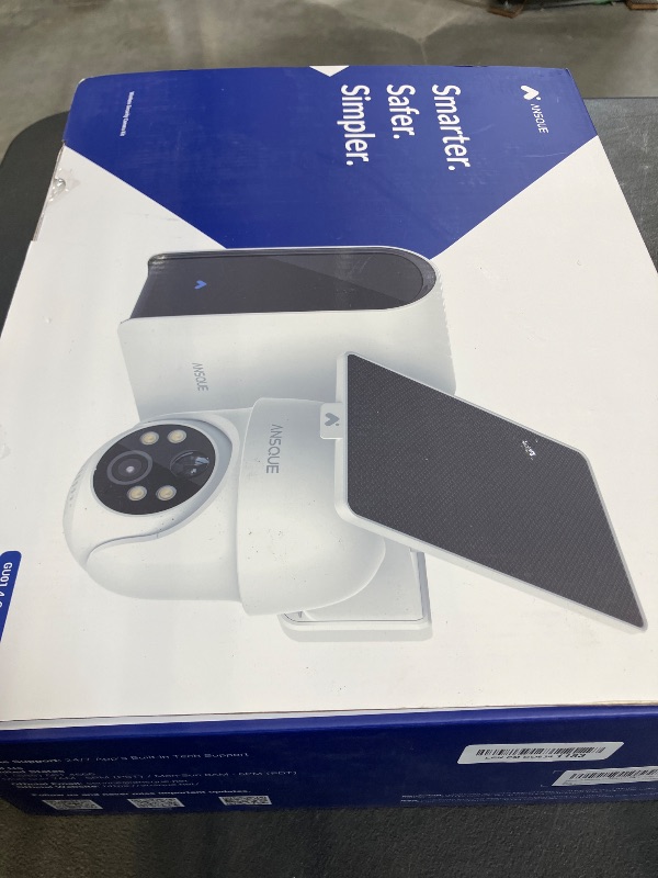 Photo 1 of ANSQUE Security Cameras Wireless Outdoor Home System, 4 Camera Kit, No Subscription Fees, Solar Powered, Local Storage, 365-Day Battery Life, 360°PTZ Surveillance, Auto Tracking, 2K Color Night Vision