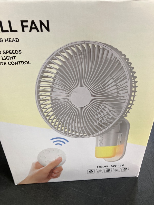 Photo 1 of ZEWOO 10 Inch Wall Mount Fan with Light and Remote Control – 90° Oscillating RV Fan, 4 Speeds Quiet Motor, 180° Manual Tilt, Timer Setting for Bedroom, Dorm, Home Office, Small Spaces