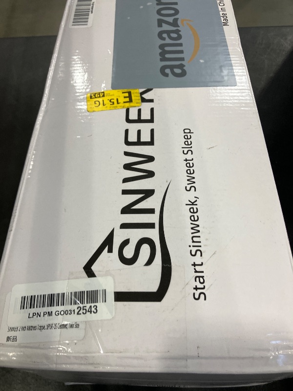 Photo 1 of SINWEEK 2 Inch Mattress Topper 5-Zone Memory Foam Mattress Topper Pressure Relief Soft Mattress Pad, CertiPUR-US Certified, Twin Size Blue