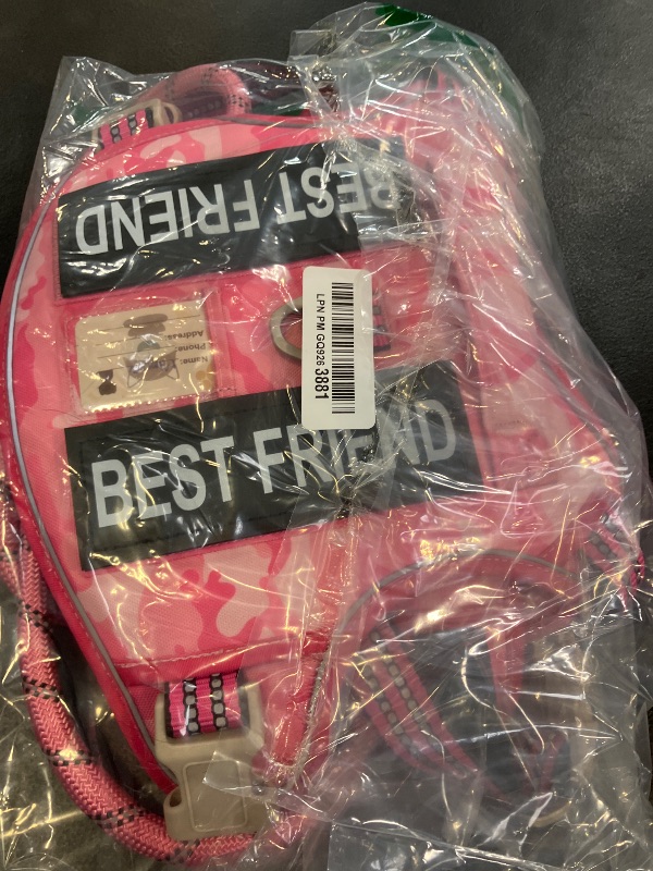 Photo 1 of Beebiepet Heavy Duty Tactical Dog Harness for Small Dogs, No Pull Adjustable Pet Harness Reflective Service Training Easy Control Pet Vest Military K9 Working Dog Harnesses- Large, Pink Camo