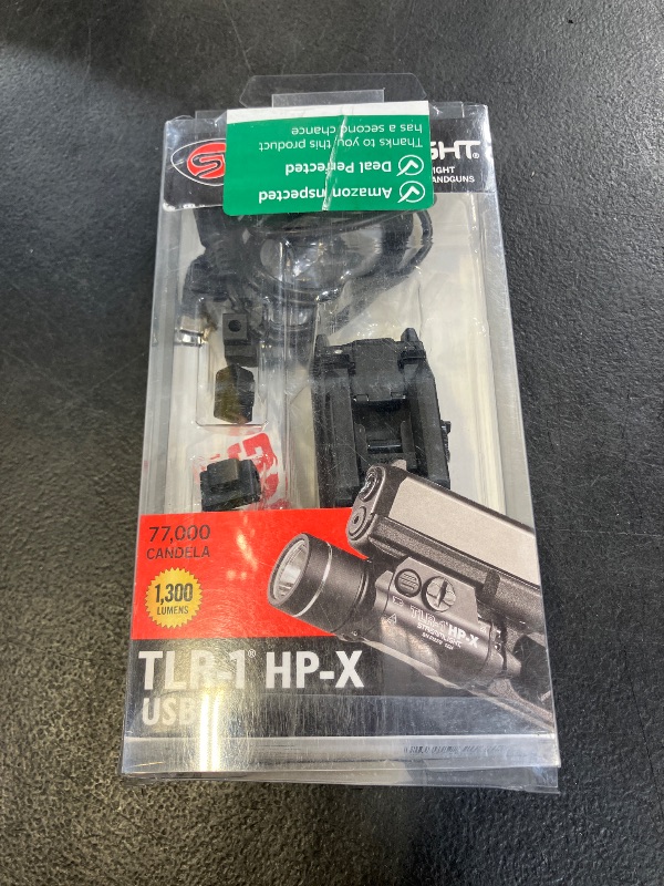 Photo 1 of Streamlight 69168 TLR-1 HP-X USB 1300-Lumen High Candela Rail-Mounted Rechargeable Weapon Light, Includes Rail Locating Keys and Batteries, Black
