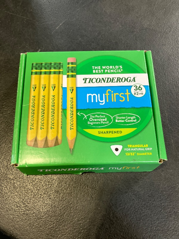 Photo 1 of Ticonderoga My First Short Triangular Wood-Cased Pencils, #2 HB Soft, Yellow, 36-Count Pack