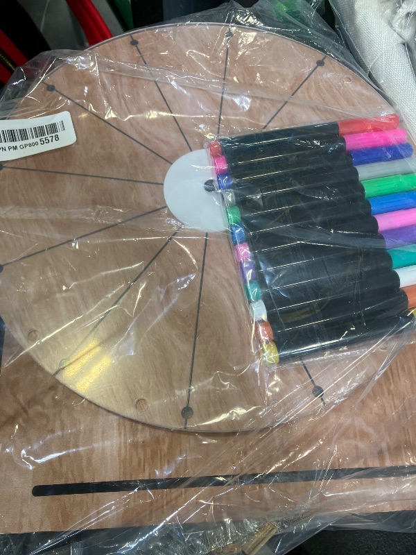 Photo 1 of Memorywuu 11.4 Inch Spinning Wheel Erasable Raffle Spin the Wheel Game with Stand and Arrow Wooden Prize Tabletop Spinner Raffle Roulette for Wedding Family Bridal Party Baby Shower Games(Wood Color)