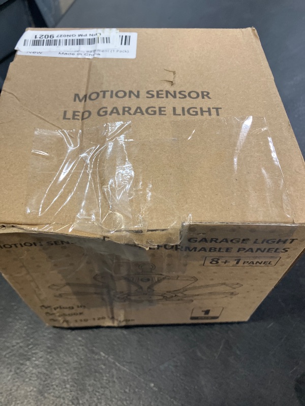 Photo 1 of RUNBARRY Motion Sensor Garage Light Plug in - 25000LM Motion Sensor Shop Light with 8+1 LED Panels, 6500K Bay Lighting, for Garage, Workshop, Utility Room, Basement (1 Pack)
