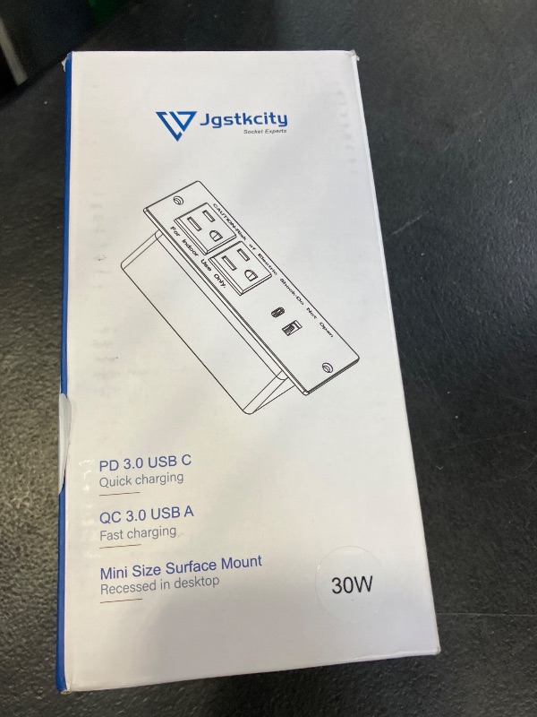 Photo 1 of Recessed Power Strip USB C PD 30W Fast Charging,Flush Mount Desk Recessed Outlet,Space-Saver for Furniture Side Table,2 USB Ports,2 AC Outlets,6ft Cord,Ultra Thin Flat Plug