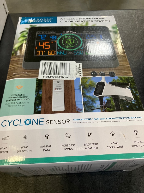 Photo 1 of La Crosse Technology 328-1415 Wireless Professional Color Weather Station with Cyclone Sensor