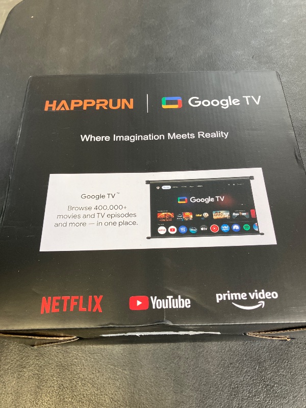Photo 1 of HAPPRUN Native 1080P Projector, Bluetooth Home Theater Movie Projector with Built-in Speaker, Compatible with Smartphone, HDMI, Fire Stick, PS5, Indoor & Outdoor Use -With Google TV System