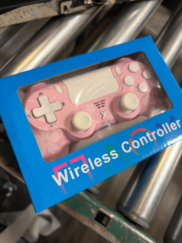 Photo 1 of Puiseno Wireless Controller for PS-4, Dual Vibration Game Joystick/Motion Sensing/Touchpad/Speaker/3.5mm Audio Jack Headphone, Upgraded Six-Axis Sensor, Compatible with PS4/Slim/Pro Console/PC (Sakura)