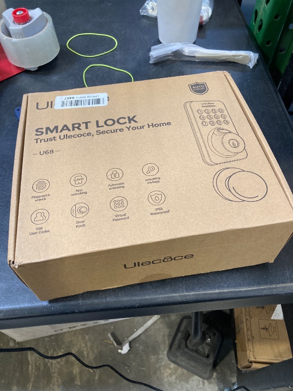 Photo 1 of Ulecoce Fingerprint Keypad Deadbolt with Knob Set, Keyless Entry Door Lock with App Control, Door Locks for Front Door, Auto Lock?One-Touch Lock, 100+ User Codes?5 Keys, Easy Installation, Matte Black
