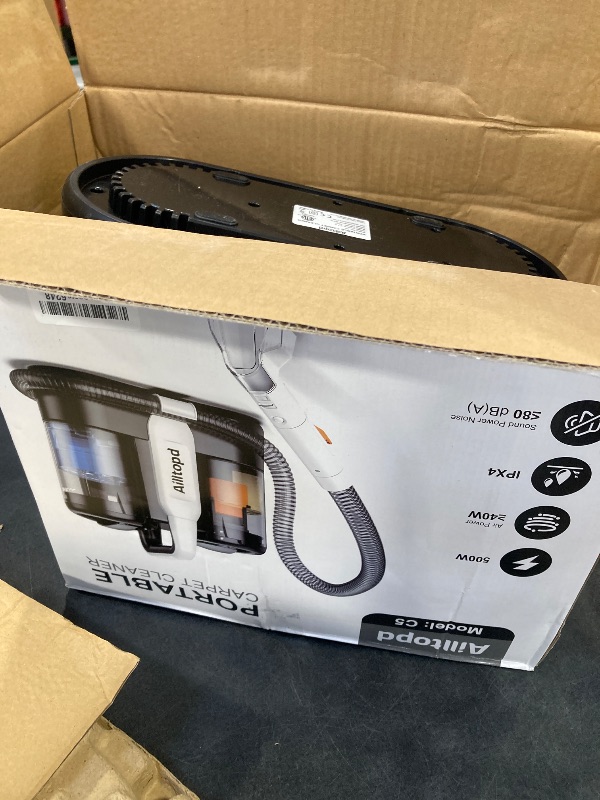 Photo 1 of Portable Carpet & Upholstery Cleaner Machine, 15Kpa Strong Suction & Handheld Spot Cleaner Machine for Couch, Sofa, Car, Pet Stains, Furniture Cleaner with Cleaner Solution and Self-Cleaning System